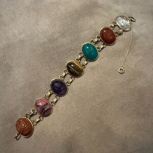 Vintage gold-filled scarab bracelet.